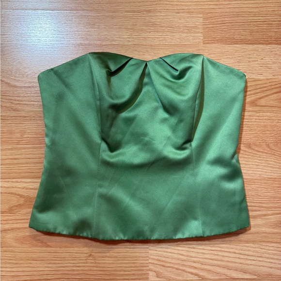 Vintage Y2K Elegant Green Strapless Top Size 8 - Picture 1 of 3